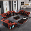 U-Form Freizeit 3-Sitzer Ledersofa