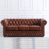 Möbelset Klassisches Sofa aus getuftetem Leder