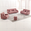 Klassisches kleines rosa Wohnzimmersofa mit Hocker