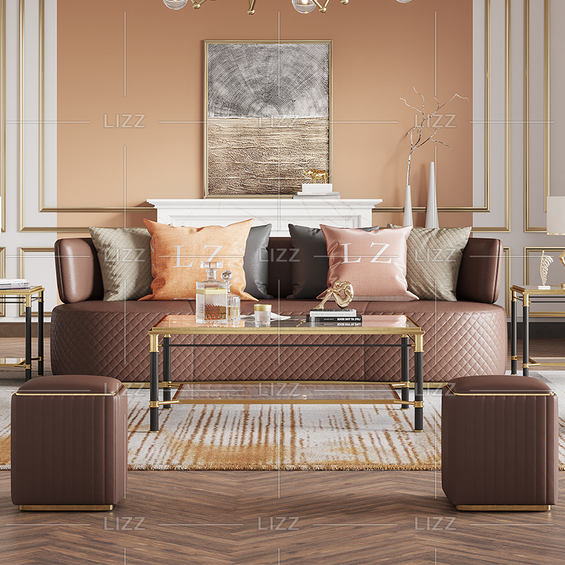 Zeitgenössisches Luxus-Stoffsofa mit Stoffarmen