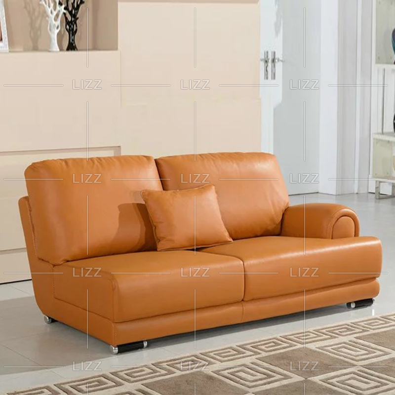 Wohnzimmer Sofa aus Elfenbein-Leder im europäischen Design