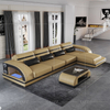 Freizeit Funktionelles 3-Sitzer-Sofa aus weißem Leder
