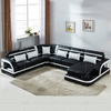 Mittelgroßes LED-Sofa aus Leder für Familienzimmer