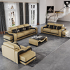 Led-Sofa aus echtem Leder mit mittlerer Rückenlehne
