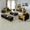 Modulares Wohnzimmersofa aus echtem Leder mit Tisch