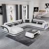 Couch-Leder-Sofa mit gepolstertem Rücken