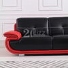 Klassisches großes Wohnzimmersofa in Schwarz und Rot