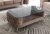 Geschwungenes Sofa aus Samtstoff mit Schnitt