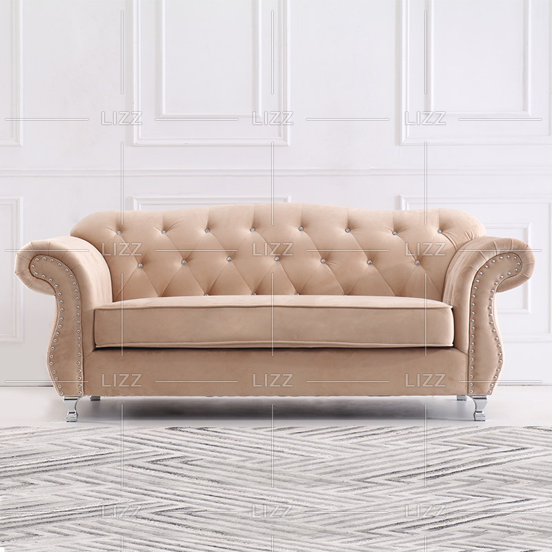 Möbelset Braun Samtstoff Sofa