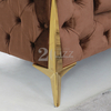 Möbelset Ecksofa aus braunem Leder