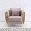 Gebogenes kleines Wohnzimmersofa in Offwhite
