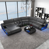 Home Leder Led Schnittsofa für Wohnzimmer mit TV-Ständer