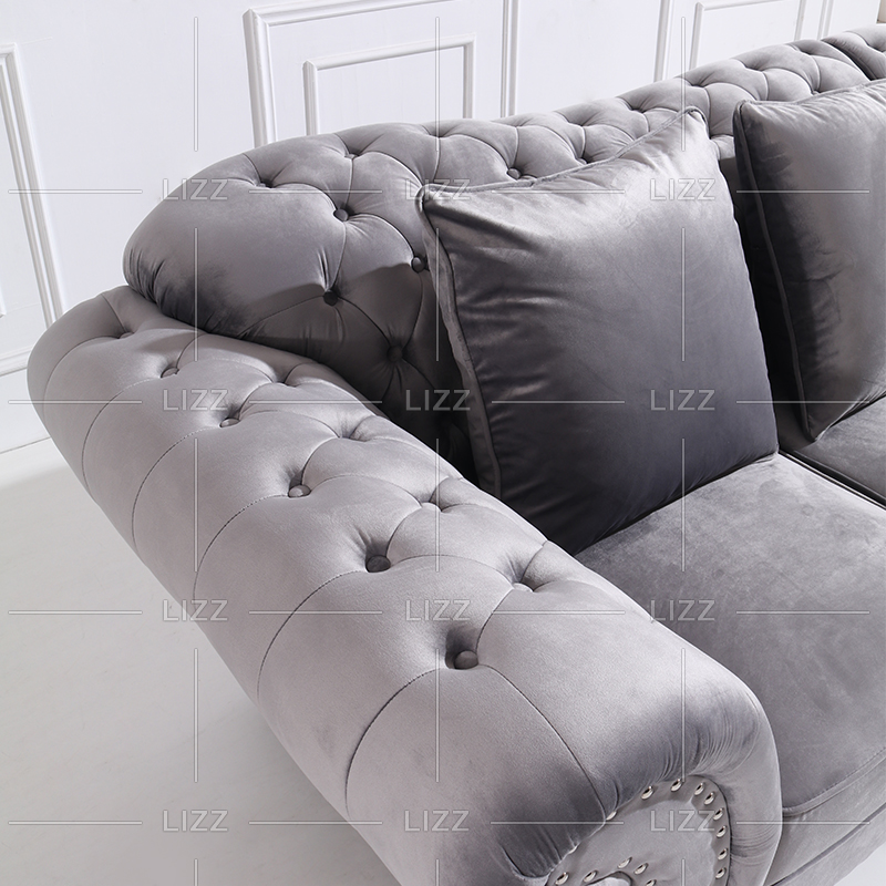 Zeitgenössisches Freizeit-Sofa aus Chesterfield-Stoff