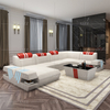 Wohnzimmer Leder LED-Sofa mit Kissenrücken