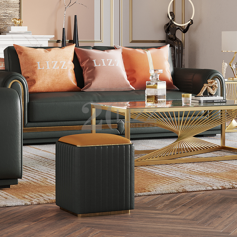 High-End-Sofa aus blauem Vintage-Stoff