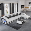 Freizeit Funktionelles 3-Sitzer-Sofa aus weißem Leder